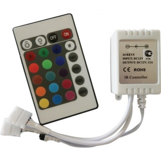 Контроллер для RGB светодиодной ленты ECOLA LED STRIP RGB IR с инфракрасным пультом управления CRS144ESB Контроллер для RGB светодиодной ленты ECOLA LED STRIP RGB IR с инфракрасным пультом управления CRS144ESB