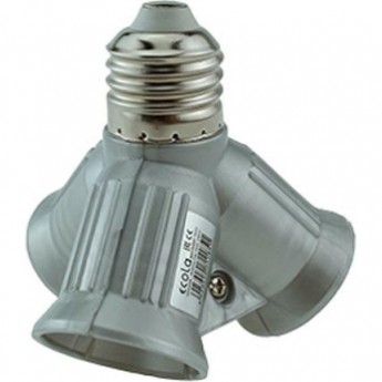 Переходник ECOLA BASE A7W37SEAY с цоколя E27 на 3хE27, серебряный Переходник ECOLA BASE A7W37SEAY с цоколя E27 на 3хE27, серебряный
