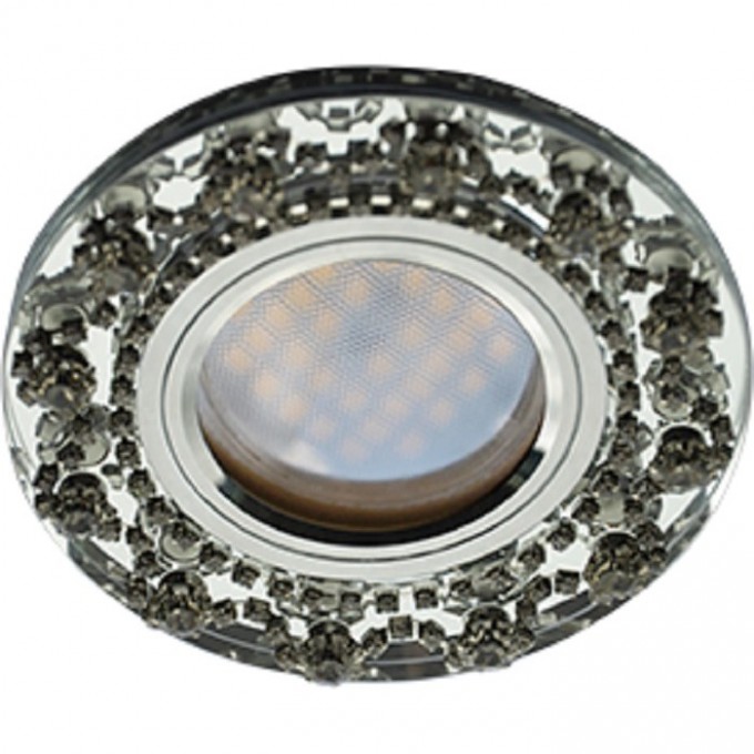 Светильник ECOLA MR16 DL1660 GU5.3 Glass Стекло Круг с прозрачными стразами Корона 28x93 FW16RNECB Светильник ECOLA MR16 DL1660 GU5.3 Glass Стекло Круг с прозрачными стразами Корона 28x93 FW16RNECB
