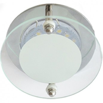 Светильник ECOLA MR16 DL201 GU5.3 Glass Круг со стеклом Прозрачный и Матовый / Хром 45x80