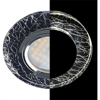 Светильник ECOLA MR16 LD1650 GU5.3 Glass Стекло с подсветкой Круг Колотый лед на черном / Хром 25x95 (кd74) Светильник ECOLA MR16 LD1650 GU5.3 Glass Стекло с подсветкой Круг Колотый лед на черном / Хром 25x95 (кd74)